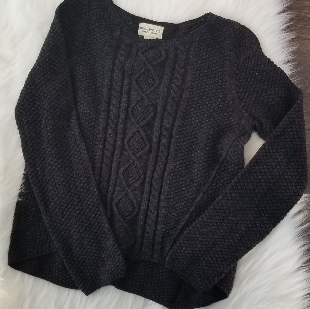 RL Denim & Supply Cable Knit Sweater M
